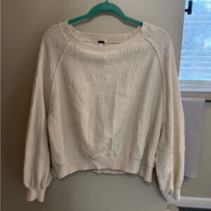 Free People Textured Cream Sweater
